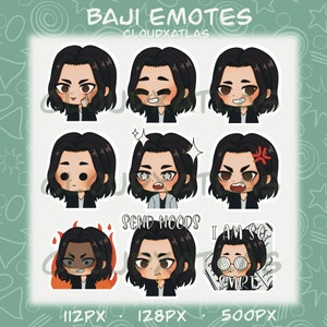 9 émoticônes Baji ! | Twitch, Youtube, Discord, Streaming.. ! | Inspiré de TR