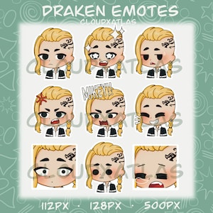 9 émoticônes Draken ! | Twitch, Youtube, Discord, Streaming.. ! | Inspiré de TR