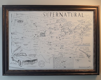 Hand Drawn SUPERNATURAL Map