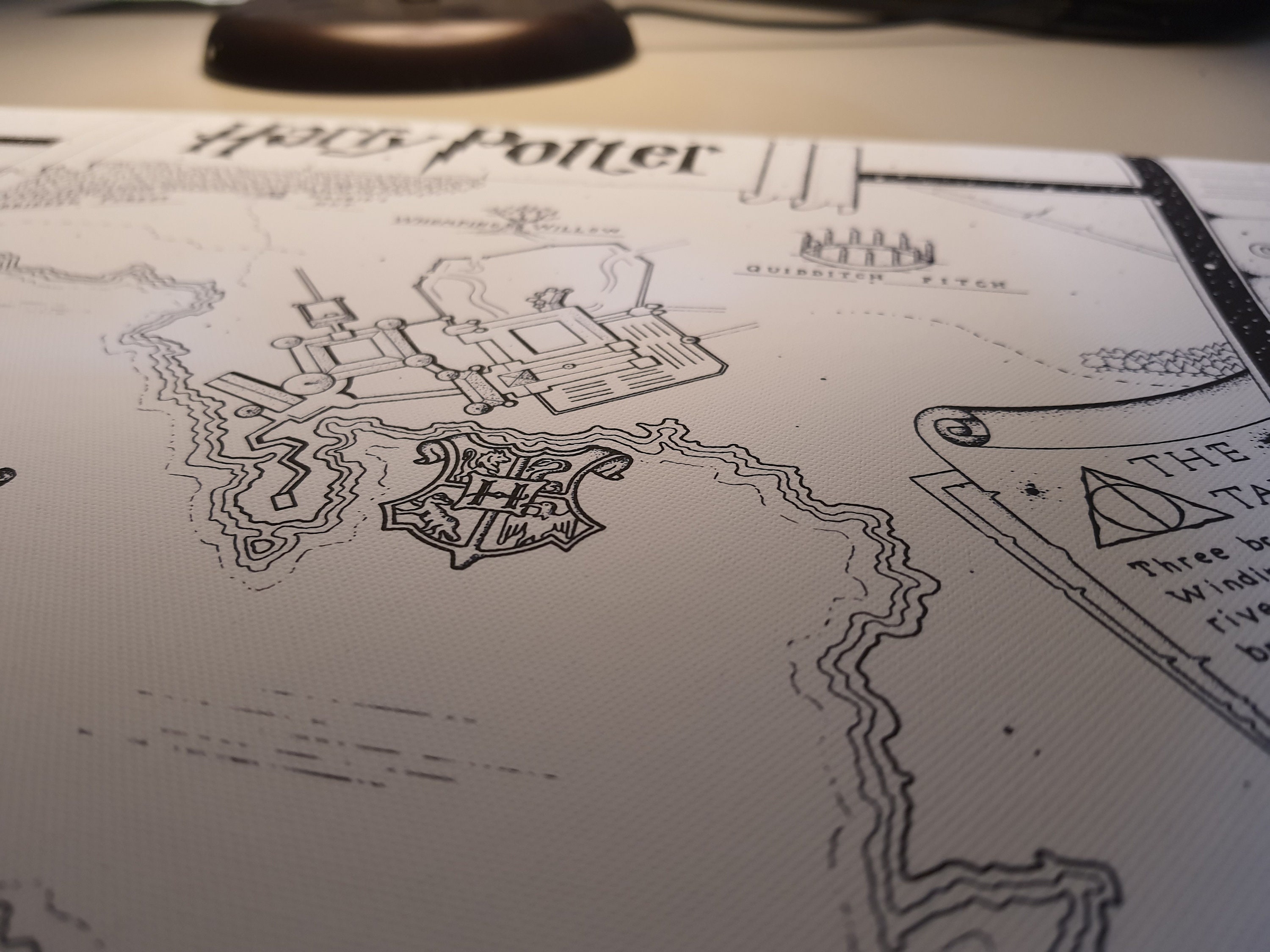 Hand Drawn Harry Potter Map Of Hogwarts Print Etsy Hogwarts Map ...