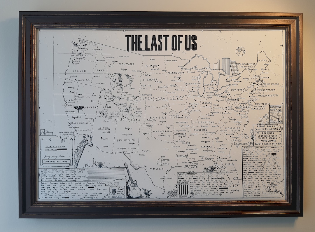 Hand Drawn the Last of Us Map - Etsy