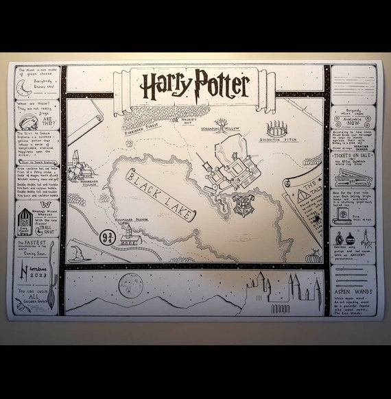 Harry Potter Dessin sur papier imprimé - Dessine-moi-un-prenom