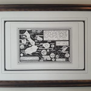 Original handgezeichnet - Charles Darwin’s Reise zum Galápagos Archipel 1835