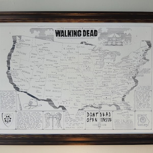 Ręcznie rysowana mapa The Walking Dead