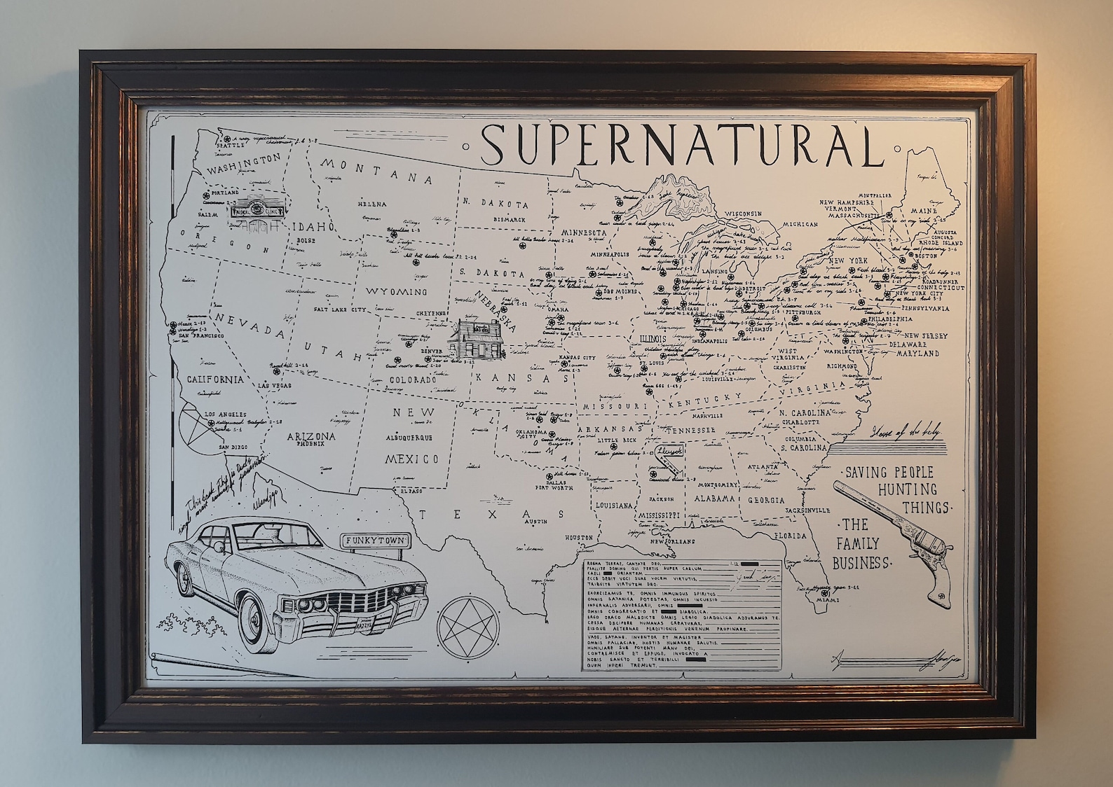 Hand Drawn SUPERNATURAL Map Etsy