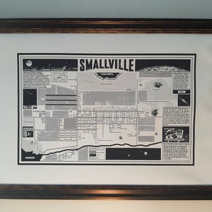 Mappa dei fan di Smallville: poster illustrato della città natale di Clark Kent - regalo perfetto per gli appassionati di Superman