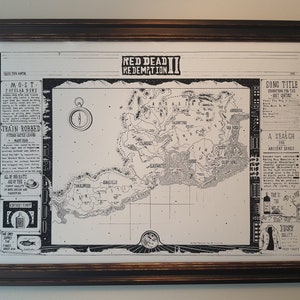Hand Drawn Red Dead Redemption Map