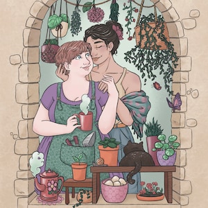 Au jardin - couple lesbien