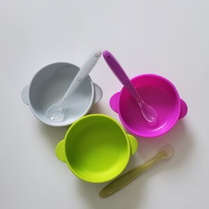 Silicone Baby Feeding Set: Suction Bowl and Spoon