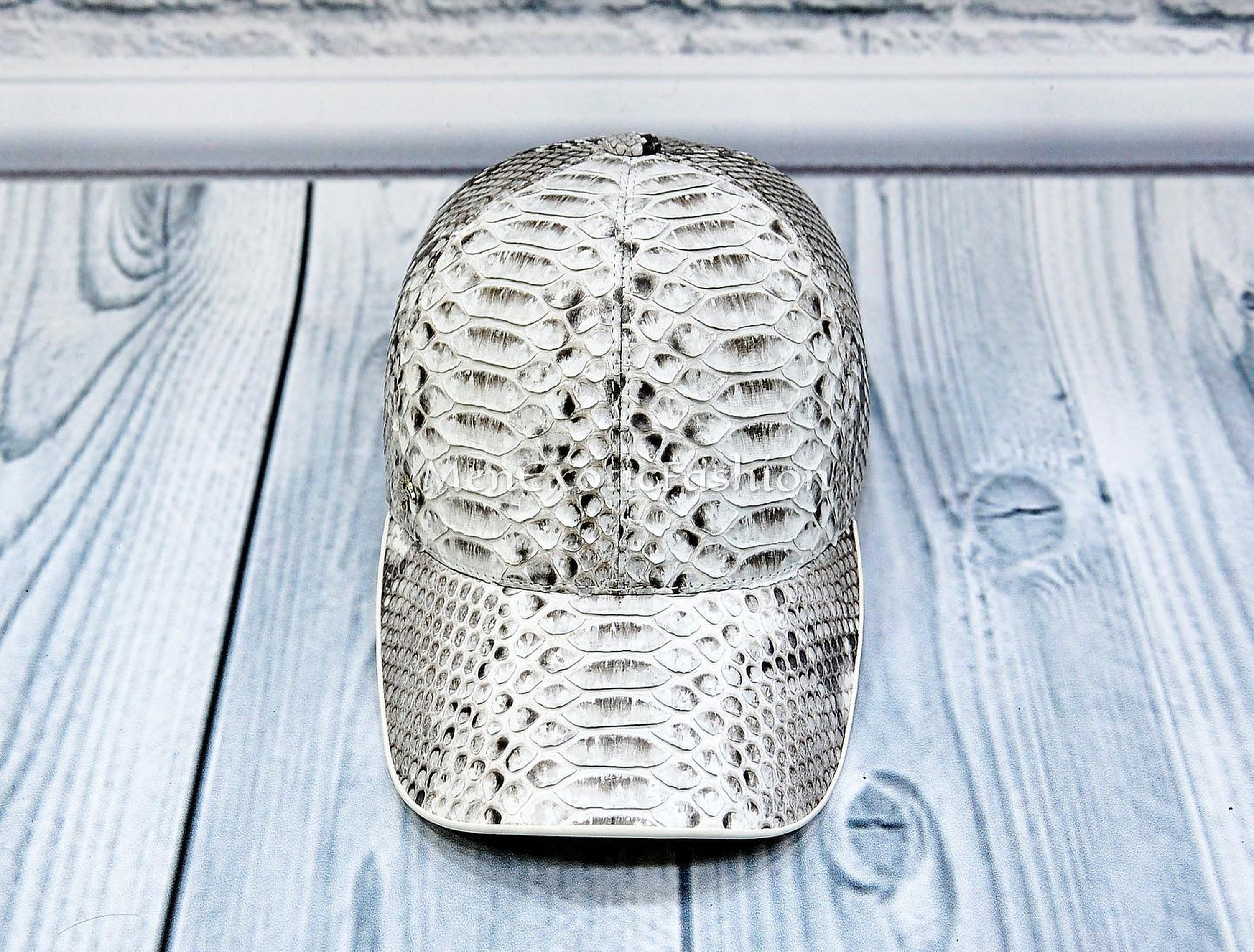 White Exotic Genuine Python Caps, Python Hats - Etsy