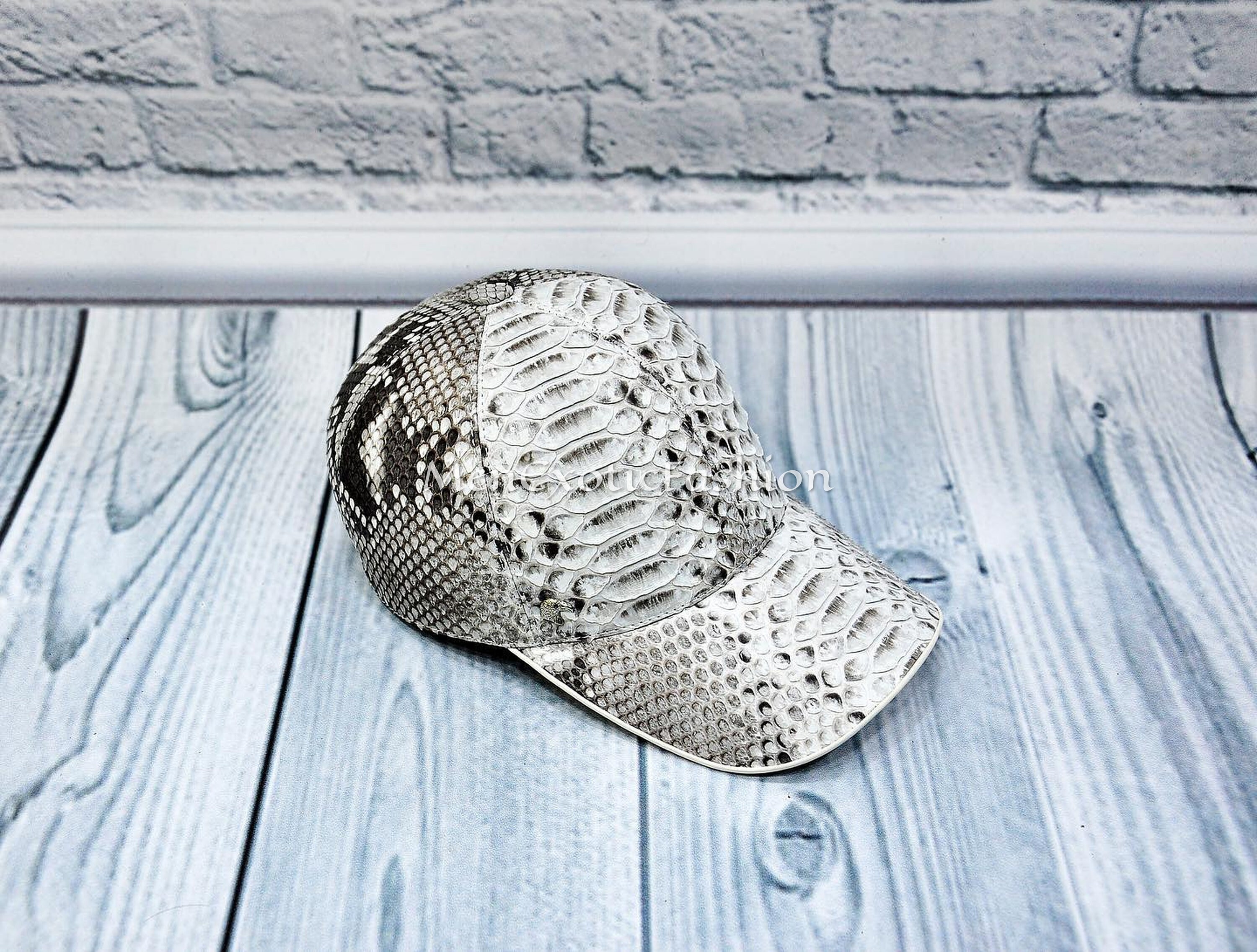 White Exotic Genuine Python Caps, Python Hats - Etsy
