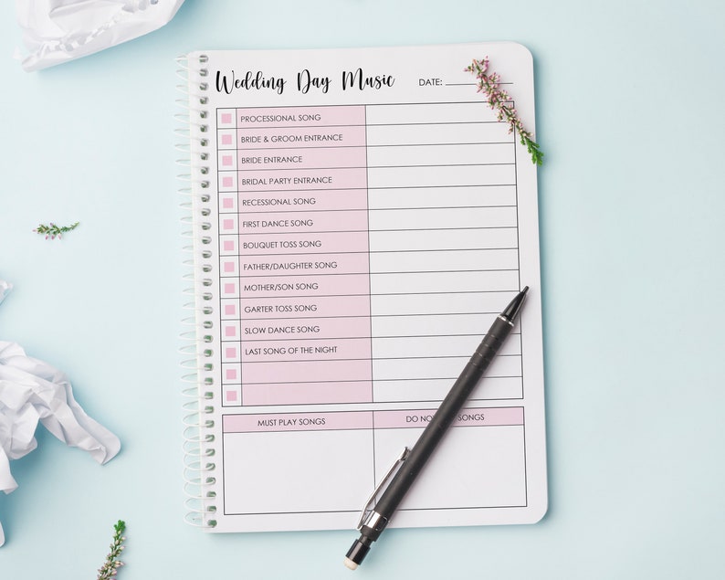 printable wedding song list wedding playlist wedding music etsy