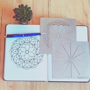 Mandala stencil, Stencil, Drawing template, Mandala, Scrapbooking art, Circle stencil