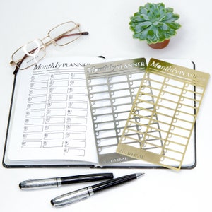 Planer Schablone, Bullet Journal Schablone, Monatsplaner, Planer, Monthly Log Schablone, Weihnachtsgeschenke, passt für A5 journal & Midori Regular