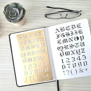 Planner Stencil, Bullet journal stencil, Gothic Stencil, Lettering Guide, Adult Coloring Books, Planer, Diary, Glass Etching, Scrapbooking