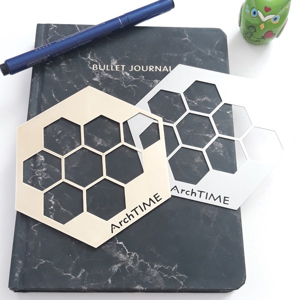 Bullet Journal stencil,planner stencil, Hexagon stencil, Mood Tracker, Metal BUJO stencil, best gift for her, Monthly Tracker, BuJo tracker