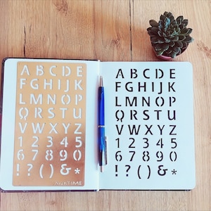 Bullet Journal Stencil, Planner Stencil, Metal Stencil, Perfect Gift, fits A5 & Regular Midori size, alphabet stencils, gift for him