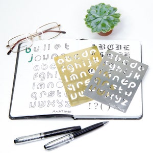 Bullet Journal Stencil,Planner Stencil, BuJo Stencil, Perfect Gift, Regular Midori size, alphabet stencil, Stainless stencil, Original gift