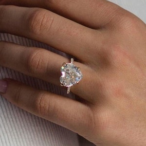 White Heart Cut Solitaire CZ Diamond Ring | 925 Sterling Silver Heart Cut Ring | Heart Cut Engagement Ring | Heart Cut Valentine Gift Ring