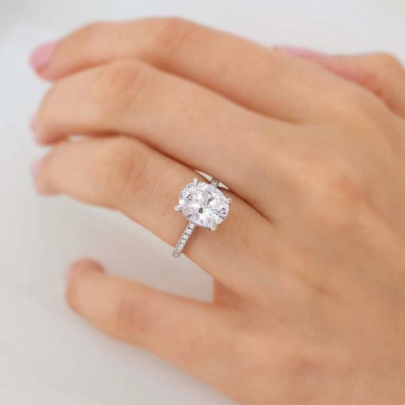 Anillo De Compromiso De Plata De Ley 925 Para Mujer - Zirconia Cúbica 1.2 Quilates, Talla 4-12