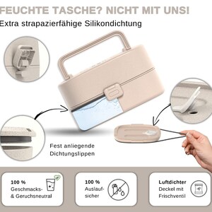 MOCADA® Bento Box für Kinder mit Griff inkl. 216 Sticker Set BPA frei Auslaufbare, nachhaltige Brotdose für Kindergarten & Schule. Bild 7