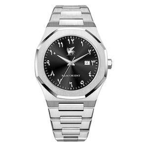 Men's watch with Arabic numerals stainless steel analog quartz sapphire glass designer wristwatch men fashion waterproof watch with Arabic calendar image 1