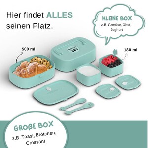 MOCADA® Bento Box für Kinder mit Griff inkl. 216 Sticker Set BPA frei Auslaufbare, nachhaltige Brotdose für Kindergarten & Schule. Bild 5