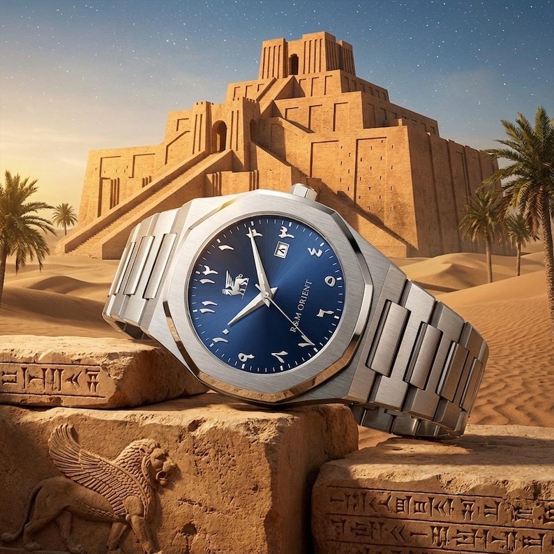 Men's watch with Arabic numerals stainless steel analog quartz sapphire glass designer wristwatch men fashion waterproof watch with Arabic calendar image 4