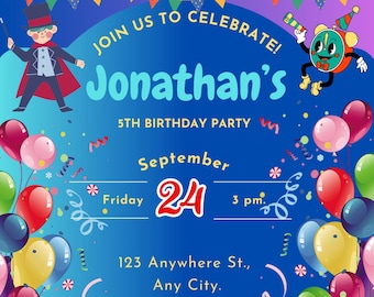 Invitación de cumpleaños editable, invitación a fiesta de cumpleaños para niños y niñas, plantilla de invitación a fiesta de cumpleaños, invitación instantánea editable e imprimible