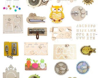 Busy Board Parts for DIY Montessori Busy Board, Sensory Board Accessories, Wooden Busy Board Hardware, Toddler Activity Board Parts