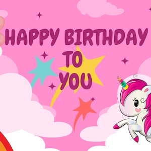 Einhorn Grußkarten für Mädchen zum Ausdrucken | Sofortiges digitales Einhorn Geburtstagskarte | Pinkes Einhorn Karte zum Geburtstag
