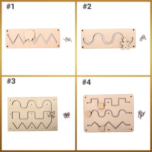 Pièces de planche occupée Montessori pour tout-petits, labyrinthe en bois, pièces de bricolage pour planche occupée, accessoires sensoriels pour planche, kit de planche occupée, cadeau pour bébé de 2 ans