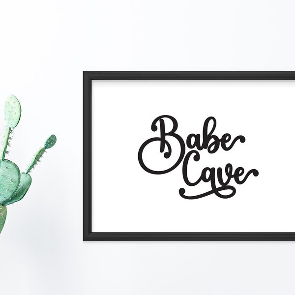 Babe Cave Printable, Babe Cave Art, Nursery Decor, Girls Playroom Decor, Playroom