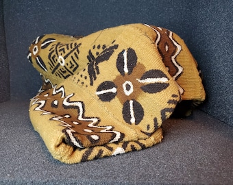 Color marrón café Mali africano hecho a mano y teñido a mano tela de barro de algodón orgánico