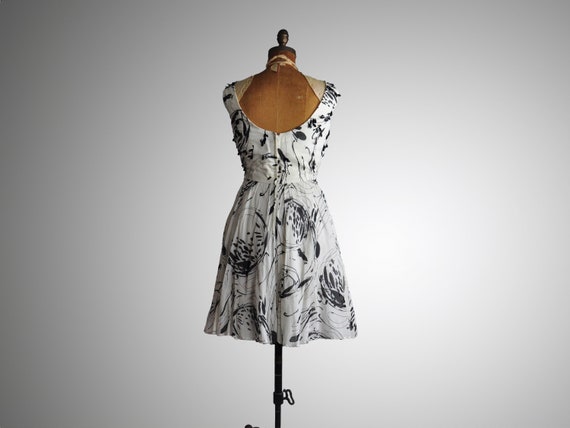 1960s Black and White Party Dress - image 2