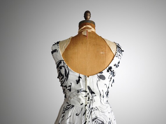 1960s Black and White Party Dress - image 4