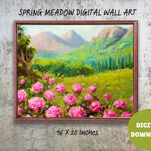 Spring print digital wall art/ Spring Meadow/ Flower/ Field, landscape/Nature wall art/ Digital Download
