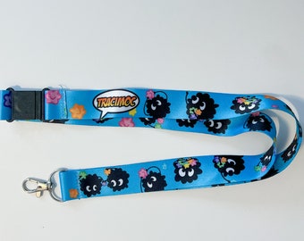 Soot Sprite, Ghibli, Totoro, Spirited Away, Anime Lanyard XL 18" Breakaway Buckle by Tracimoc