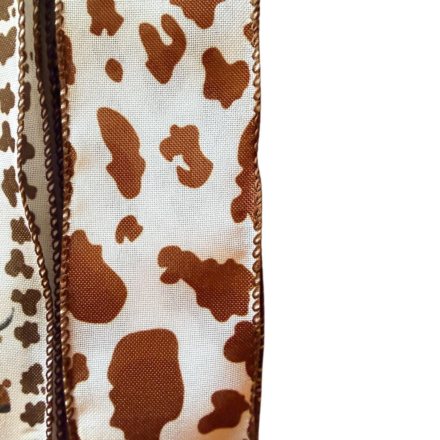 Cow Ribbon Highland Cow Ribbon Decor, Cow Print Farmhouse Ribbon, Wired Western ...