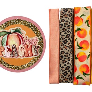 Just Peachy Peach bord en lint bundelset, DIY luipaard luipaard print krans maken levering kit doos, doe-het-zelf ambacht interieurproject