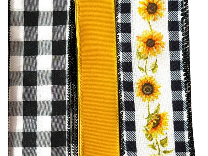 Zonnebloemkrans voor vrachtwagen | Herfstkrans voor thuis | Zelfgemaakte boerderijkrans | Zonnebloemdecoratie met buffelruitpatroon | Herfstknutselpakket afbeelding 10