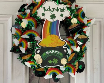 Luck of the Irish Rainbow Pot of Gold Saint Patricks Day Tinsel