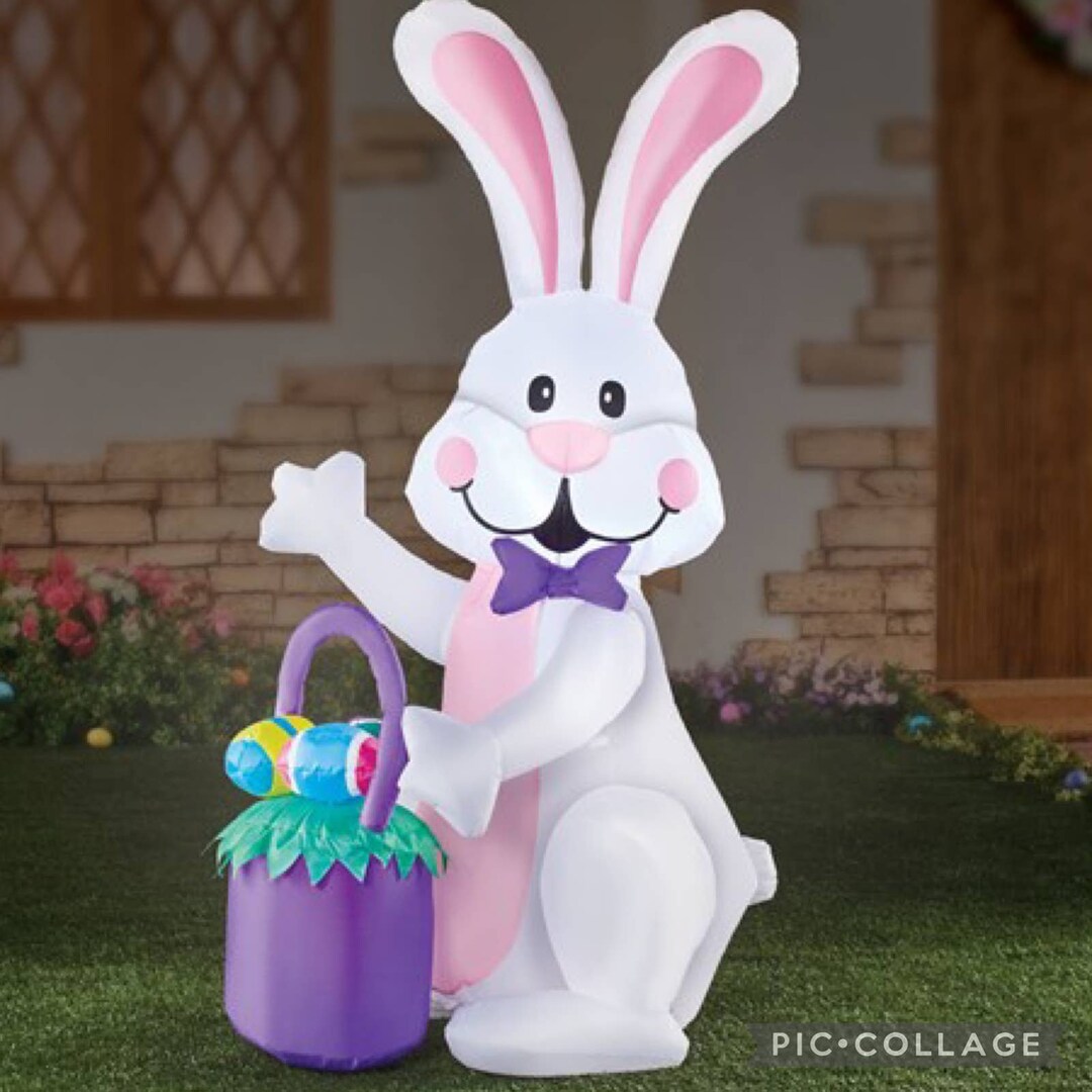 4 Feet Tall Blow up Lighted Inflatable Easter Bunny Basket - Etsy