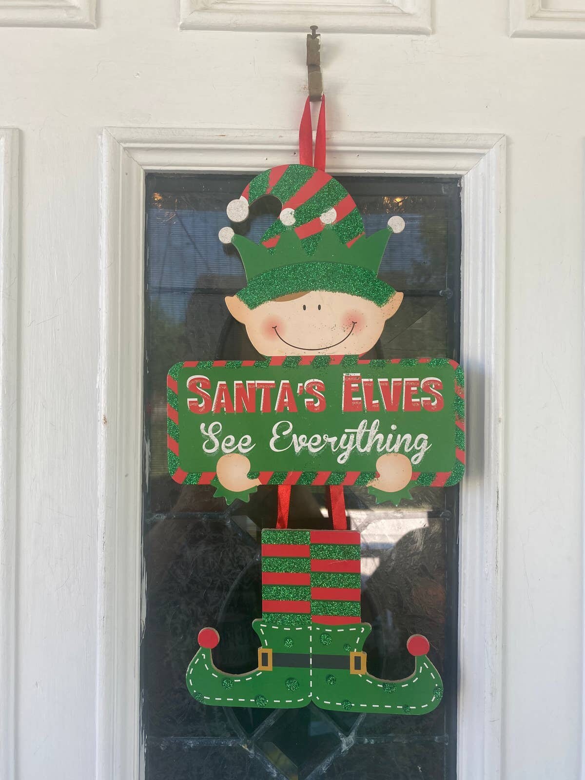 Elf Christmas Sign-SANTA ELVES SEE EVERYTHING-Holiday Home Wall Door Decoration