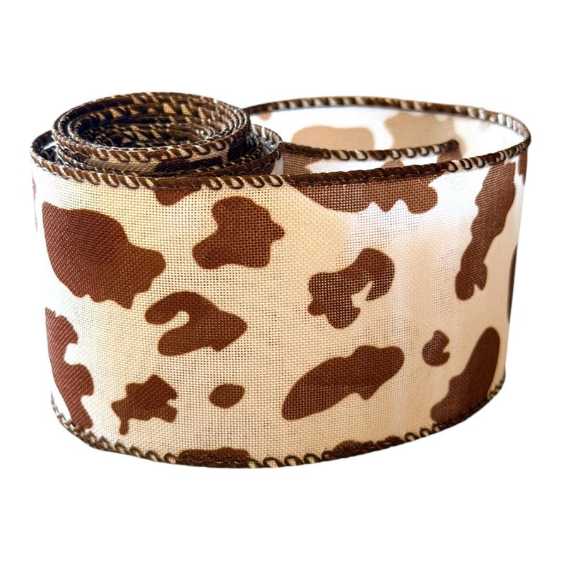 Cow Ribbon Highland Cow Ribbon Decor, Cow Print Farmhouse Ribbon, Western Cow ...