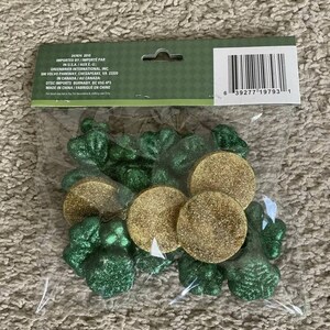 Shamrock & Gold Coin Filler, 20 Pieces Saint Patricks Day Foam Glitter ...