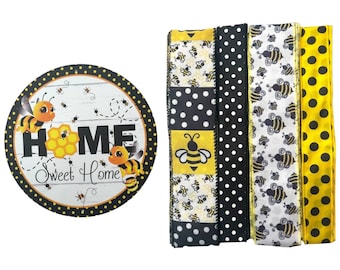 Bee Krans Kit Home Sweet Home Bee Decor Voordeur Krans Kit Bee Teken Lint Bundel Zomerkrans Kit Boerderij Bee Decor