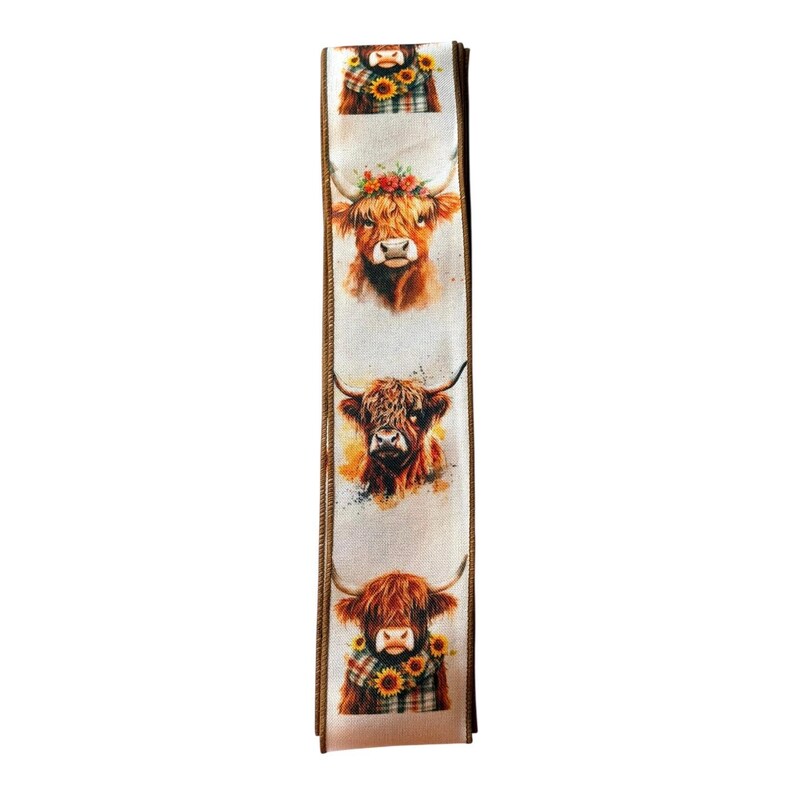 Cow Ribbon Highland Cow Ribbon 2.5” | Farmhouse Wired Ribbon for Bows, Wreaths ...