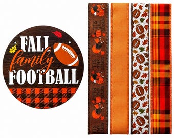 Kit de Guirlanda de Futebol Americano para o Outono, Placa de Futebol Americano para a Família, Kit de Guirlanda Faça Você Mesmo, Decoração de Futebol Americano para o Outono, Materiais para Guirlanda para o Dia do Jogo, Decoração de Porta de Outono