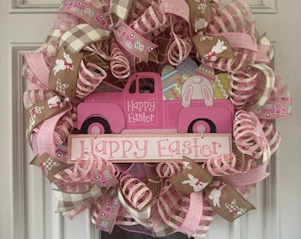Striscione Pasquale Con Coniglietti E Carote - 3 Metri, Ghirlanda 'Happy Easter' Con Perline In Legno